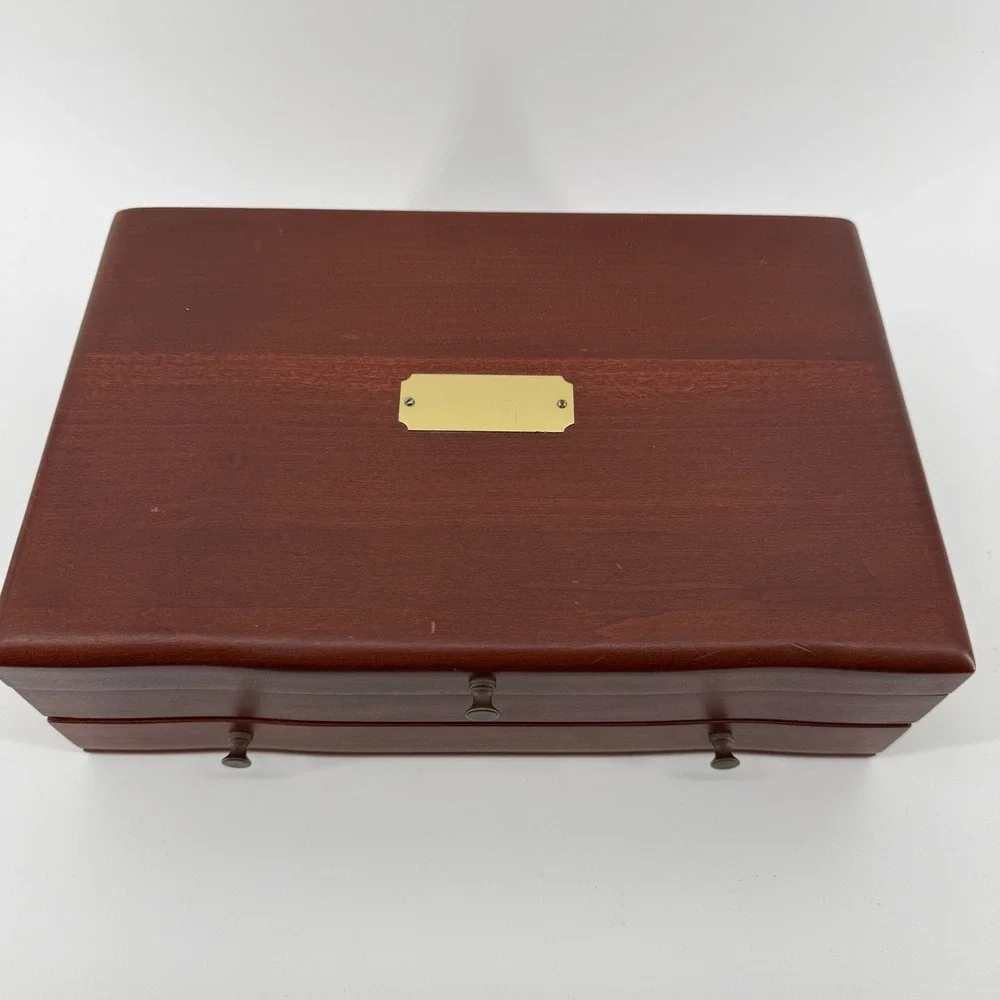 Eureka Mfg Co Flatware Chest Brown Solid Wood Reed Barton 623 Drawer
